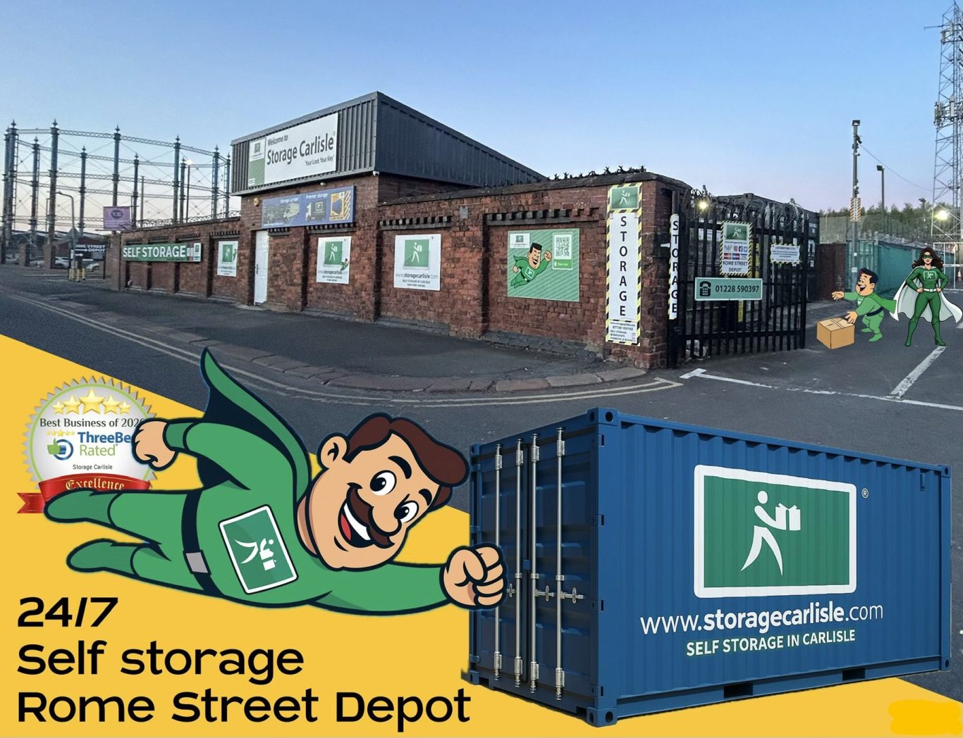 Storage Carlisle self storage facility showing the exterior of the building.