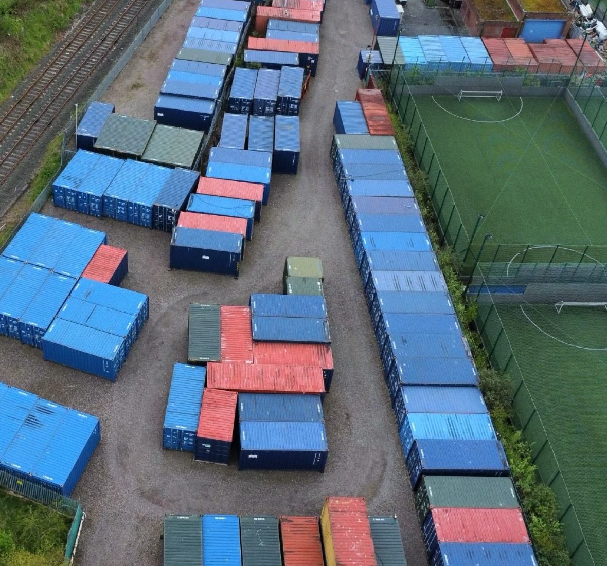 ariel view of storage facility