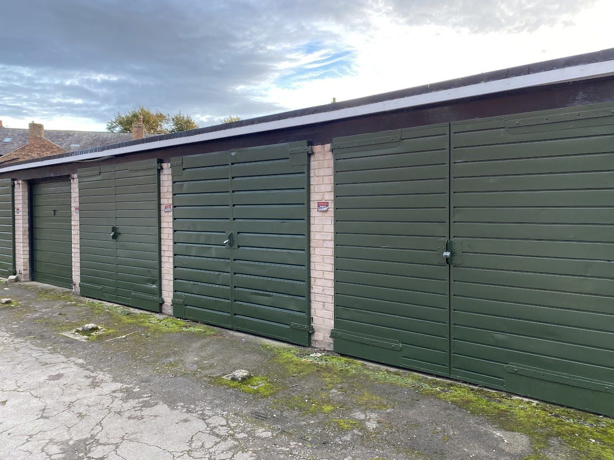 a row of lock up garages