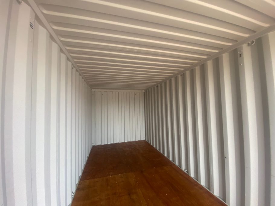 the inside of a brand new shipping container