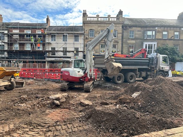 Carlisle City Centre redevelopment work on English Street